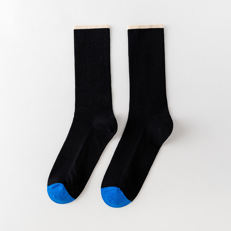 Wholesale 10pcs color matching casual mid-calf socks men and women ins trendy modern retro pile socks girl Valentine's Day cotton socks